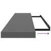 vidaXL Estante flotante de pared 2 uds MDF gris brillo 120x23,5x3,8 cm