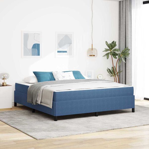 vidaXL Estructura de cama con colch&oacute;n Azul 180 x 200 cm tela