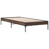 vidaXL Estructura cama madera ingenier&iacute;a metal marr&oacute;n roble 100x200 cm