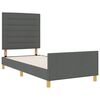vidaXL Estructura de cama con cabecera Gris oscuro 80 x 200 cm tela