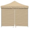 vidaXL Tienda de fiesta plegable Pop-Up con 4 paredes laterales beige