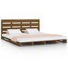 vidaXL Estructura de cama madera maciza pino marr&oacute;n miel 140x190 cm