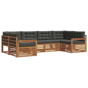 vidaXL Conjunto de sof&aacute;s de exterior 6 pcs Natural y Antracita