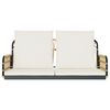vidaXL Silla columpio con cojines ratán sintético y acero 105x58x38 cm