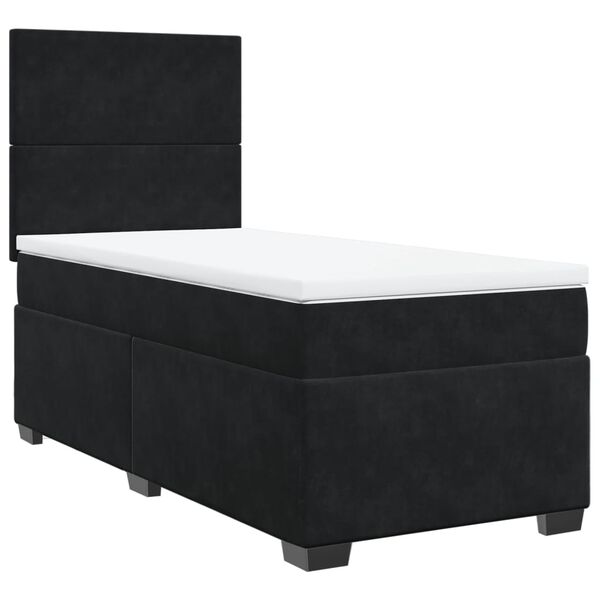 vidaXL Cama box spring con colch&oacute;n terciopelo negro 100x200 cm
