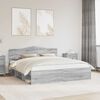 vidaXL Estructura de cama con cabecera Gris Sonoma 180 x 200 cm