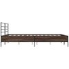 vidaXL Estructura cama madera ingenier&iacute;a metal marr&oacute;n roble 120x190 cm