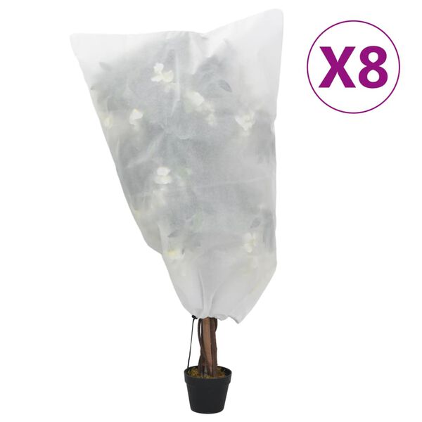 vidaXL Cubiertas para plantas con cord&oacute;n 8 uds 70 g/m&sup2; 0,8x1,2 m