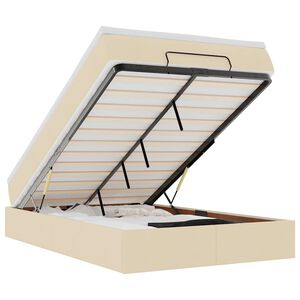 vidaXL Estructura de cama otomana colch&oacute;n tela crema 120x190 cm