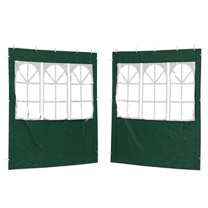 vidaXL Panel lateral de tienda para fiestas 2 pcs 200 x 195 cm Verde
