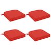 vidaXL Cojines de asiento de 4 piezas SOEST 4 uds. 100% Poli&eacute;ster Rojo