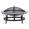 vidaXL Brasero de jard&iacute;n con parrilla acero inoxidable 76 cm