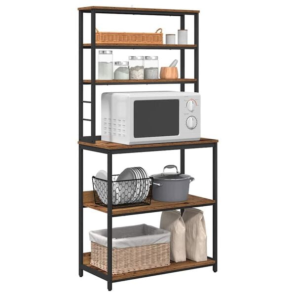 vidaXL Estante de cocina Madera Vieja 80 x 40 x 168 cm