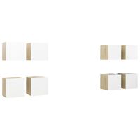 vidaXL Muebles de pared para TV 8 uds blanco roble Sonoma 30,5x30x30cm