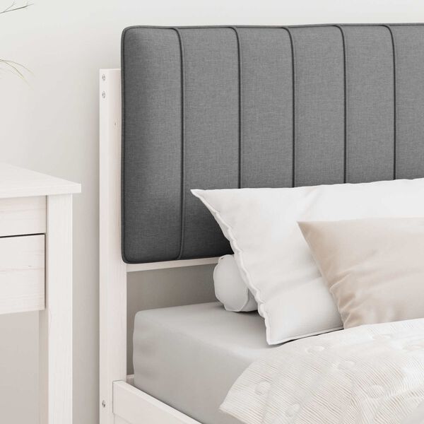 vidaXL Estructura de Cama con Cabecera Tapizada Gris Claro 90 x 200 cm