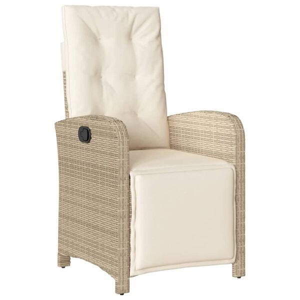 vidaXL Set comedor de jard&iacute;n 7 pzas con cojines rat&aacute;n sint&eacute;tico beige