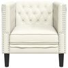 vidaXL Sillón Chesterfield de terciopelo blanco crema