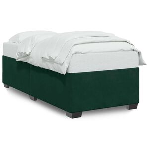 vidaXL Estructura de cama sin colch&oacute;n terciopelo verde oscuro 80x200cm