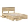 vidaXL Estructura de cama con cabecera Roble Sonoma 150 x 200 cm