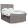 vidaXL Cama box spring con colch&oacute;n tela gris taupe 160x200 cm
