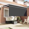 vidaXL Toldo Retr&aacute;ctil Rayado Manual Antracita 300 x 200 cm tela