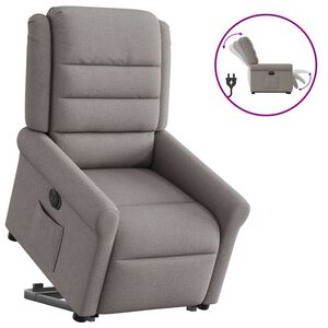 vidaXL Sill&oacute;n el&eacute;ctrico reclinable elevable de tela gris taupe