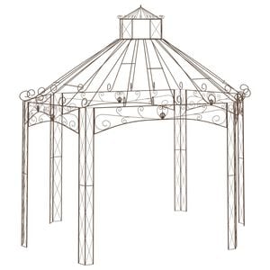 vidaXL P&eacute;rgola de jard&iacute;n marr&oacute;n antiguo 400x258x378 cm hierro