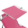 vidaXL Tumbona plegable con toldo aluminio rosa