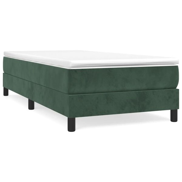 vidaXL Estructura de cama con somier terciopelo verde oscuro 90x200cm