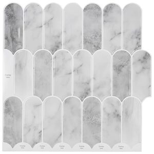 vidaXL Loseta de pluma 10 uds. M&aacute;rmol Gris 30 x 30 cm