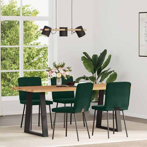vidaXL Sillas de comedor 4 unidades terciopelo verde oscuro