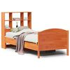 vidaXL Cama con estanter&iacute;a sin colch&oacute;n madera maciza marr&oacute;n 75x190 cm