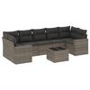 vidaXL Set de sof&aacute;s de jard&iacute;n 8 pzas y cojines rat&aacute;n sint&eacute;tico gris