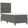 vidaXL Cama tipo Box Spring con colch&oacute;n Gris oscuro 80 x 200 cm tela