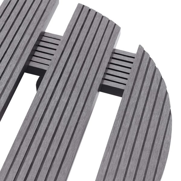 vidaXL Soporte con ruedas para plantas 2 unidades WPC gris Ø30x7,5 cm