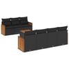 vidaXL Set de sof&aacute;s de jard&iacute;n 8 piezas y cojines rat&aacute;n sint&eacute;tico negro
