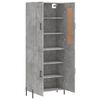 vidaXL Aparador alto madera contrachapada gris hormig&oacute;n 69,5x34x180 cm