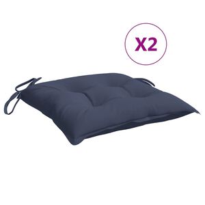 vidaXL Cojines para silla 2 uds tela Oxford azul marino 40x40x7 cm