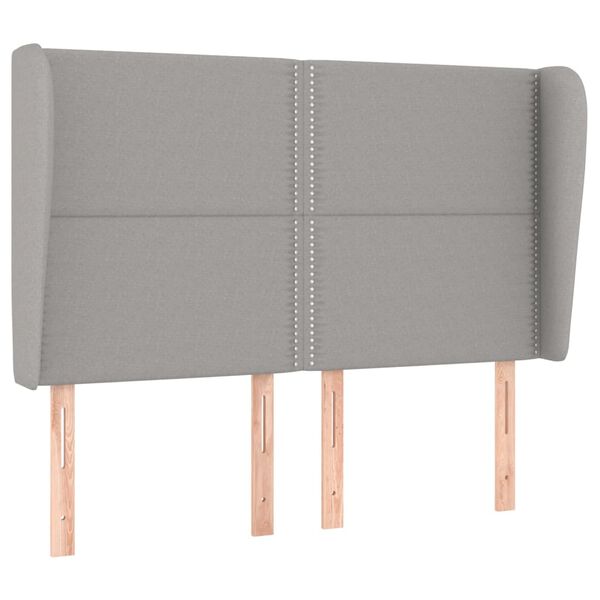 vidaXL Cabecero con orejas de tela gris claro 147x23x118/128 cm