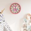 vidaXL Reloj de pared poliestireno y cristal rosa &Oslash;25,5 cm