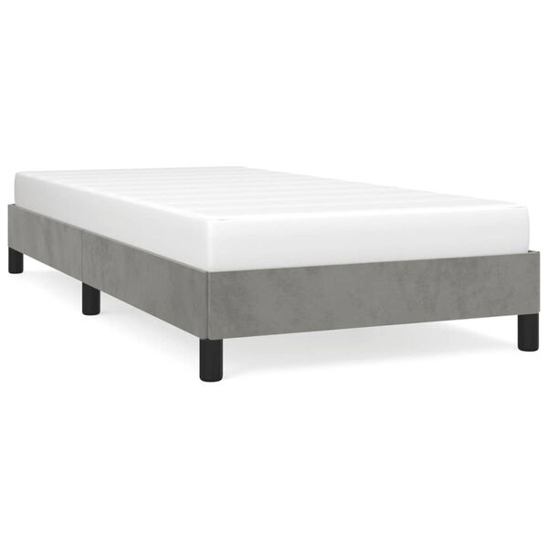 vidaXL Estructura de cama sin colch&oacute;n terciopelo gris claro 90x200 cm