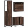 vidaXL Set de muebles ba&ntilde;o 3 pzas madera contrachapada roble marr&oacute;n