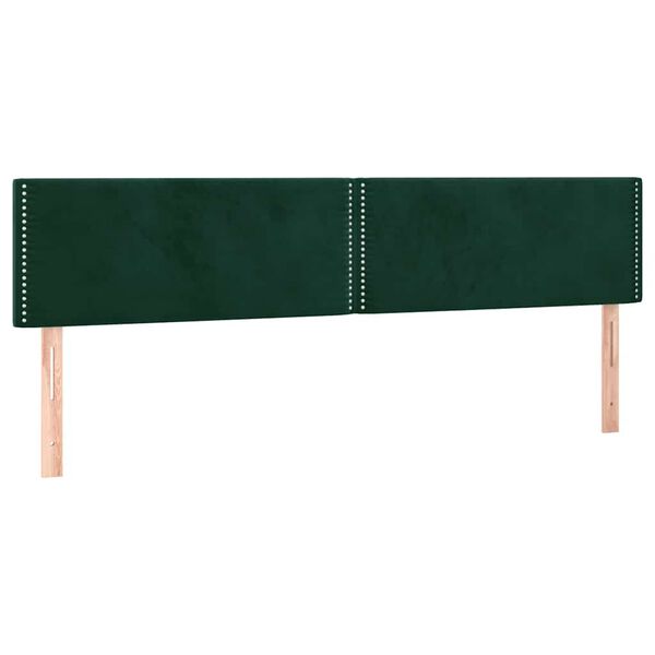 vidaXL Cabeceros 2 unidades de terciopelo verde oscuro 100x5x78/88 cm