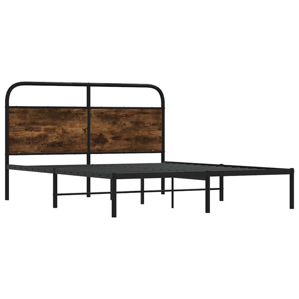 vidaXL Estructura de cama sin colchón 140x200 cm madera roble ahumado
