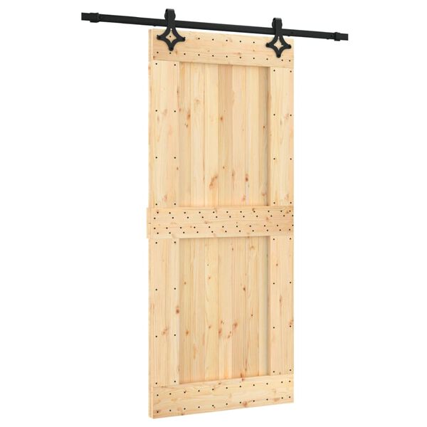 vidaXL Puerta corredera con herrajes madera maciza de pino 90x210 cm