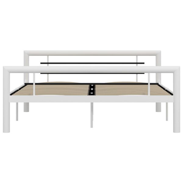 vidaXL Estructura de cama sin colchón metal blanco y negro 140x200 cm