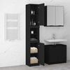 vidaXL Armario de ba&ntilde;o de madera contrachapada negro 32x34x188,5 cm