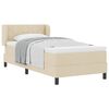 vidaXL Cama tipo Box Spring con cabecera Crema 90 x 200 cm tela