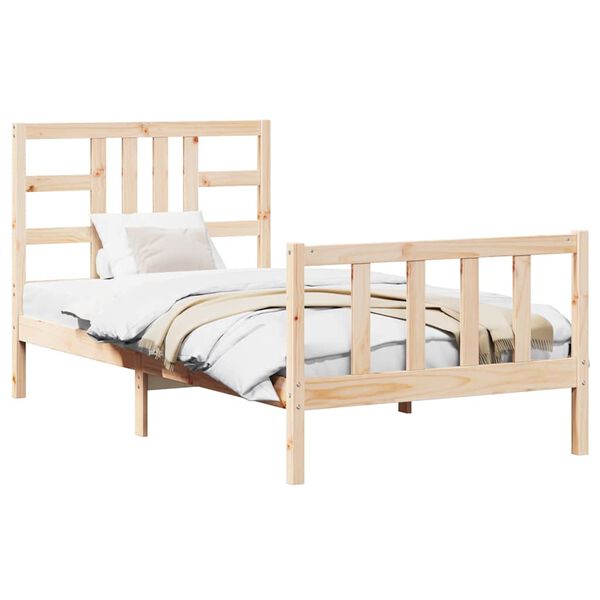 vidaXL Estructura de cama sin colch&oacute;n madera maciza de pino 100x200 cm