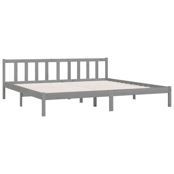 vidaXL Estructura de cama sin colchón madera maciza gris 200x200 cm